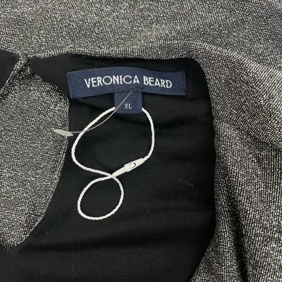 Veronica Beard Cyrus Metallic Lurex Side Ruch Dress Gunmetal Size XL - Picture 13 of 13